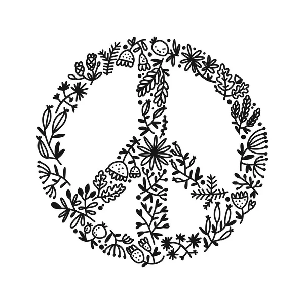 Floral pacific teken-, schets voor uw ontwerp — Stockvector