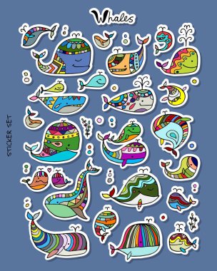 Balinalar, etiket tasarımlarınız için ayarla