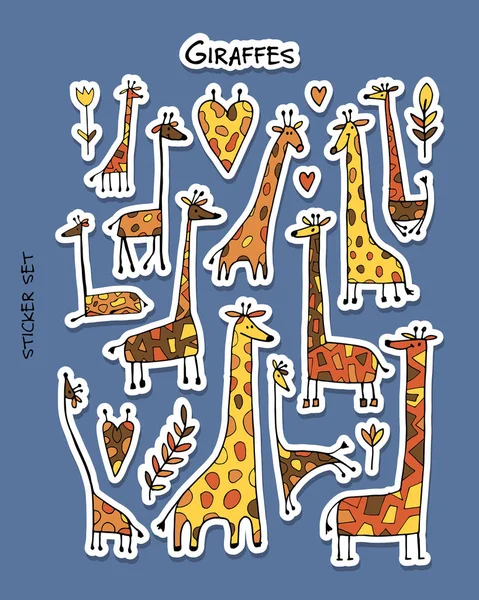 Zürafalar. set tasarımı için etiket