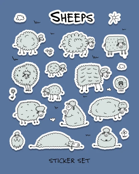 Komik koyunları, etiket tasarımlarınız için ayarla