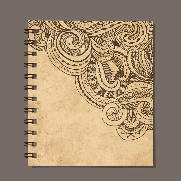 Notebook design, zenart ozdoba. Starý papír grunge — Stockový vektor