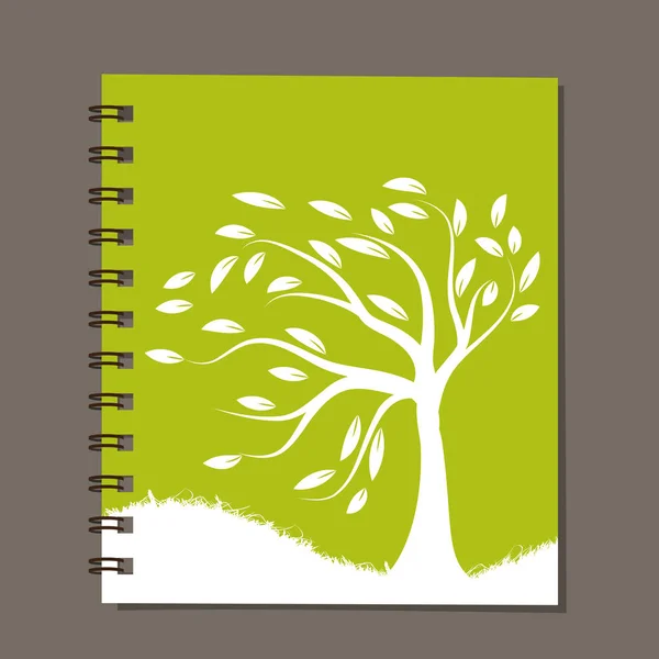 Cuaderno, diseño abstracto del árbol — Archivo Imágenes Vectoriales