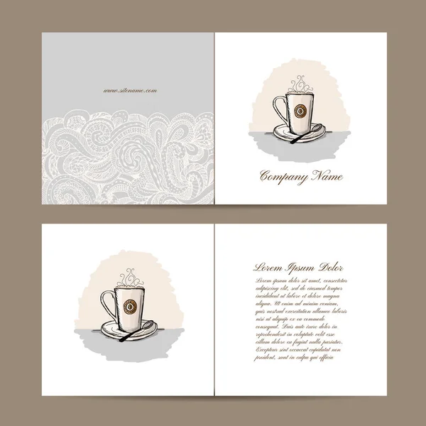 Diseño de tarjeta de felicitación con taza de café — Archivo Imágenes Vectoriales