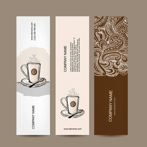 Banners desain dengan cangkir kopi - Stok Vektor