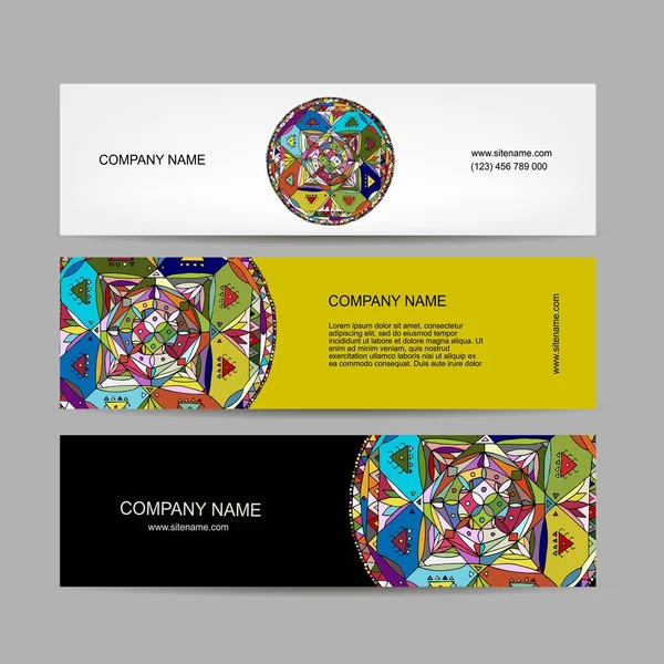 Banner design, mandala etnico — Vettoriale Stock