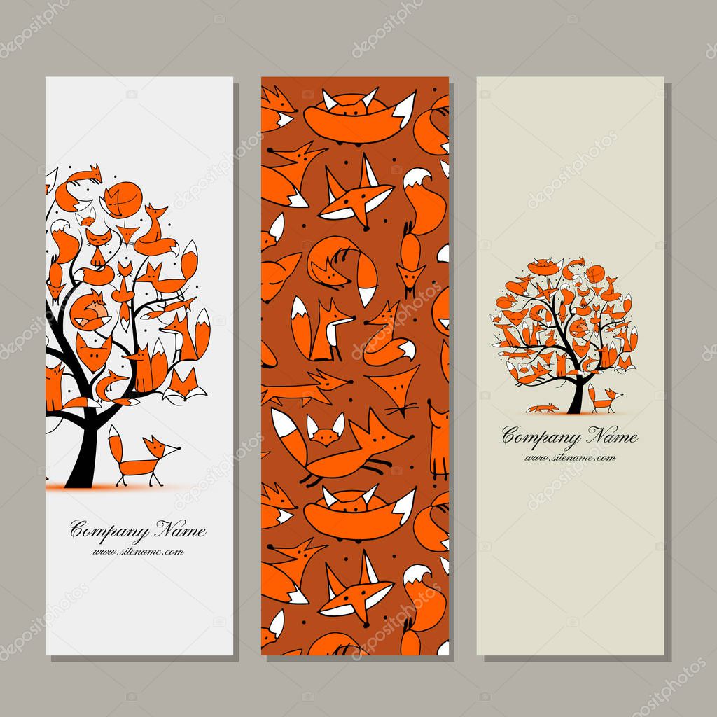 Banners design, foxy tree
