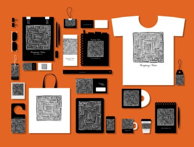 Kurumsal düz mock-up şablon, Labirent Meydanı