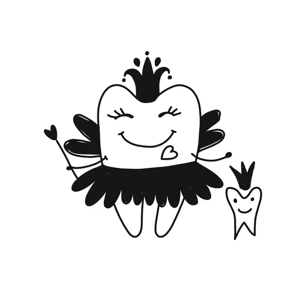 Tooth fairy, szkic do projektowania — Wektor stockowy