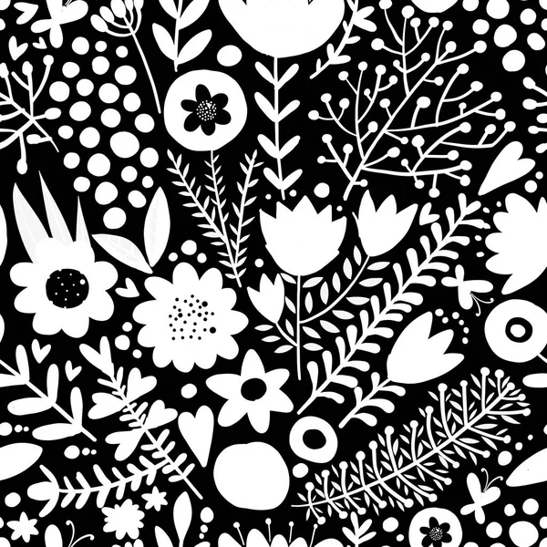 Motif floral sans couture, croquis pour votre conception — Image vectorielle