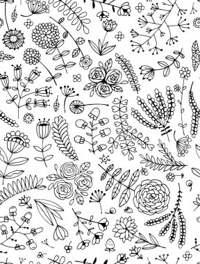 Çiçeksiz desen, tasarımın için çizim.