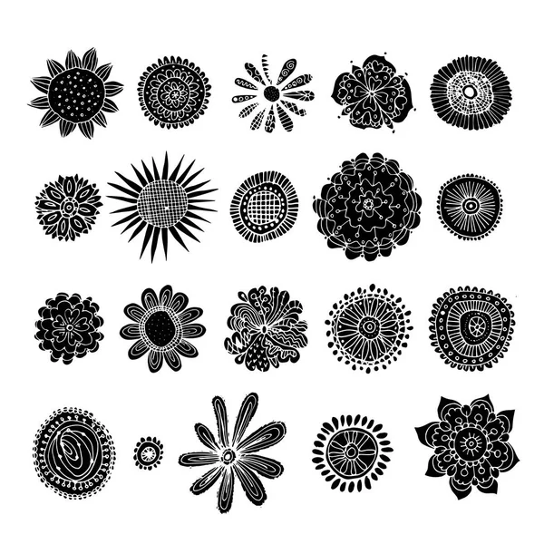 Blommor samling, skiss för din design — Stock vektor