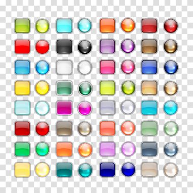 tasarımınız için parlak düğme simge kümesi