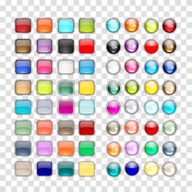 tasarımınız için parlak düğme simge kümesi