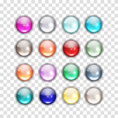 tasarımınız için parlak düğme simge kümesi