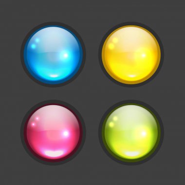 tasarımınız için parlak düğme simge kümesi