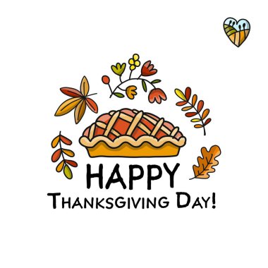 Şükran günü, pasta kroki tasarımınız için