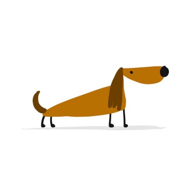 Sevimli köpek, tasarımınız için kroki