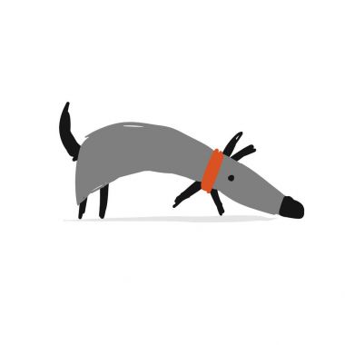 Sevimli köpek, tasarımınız için kroki