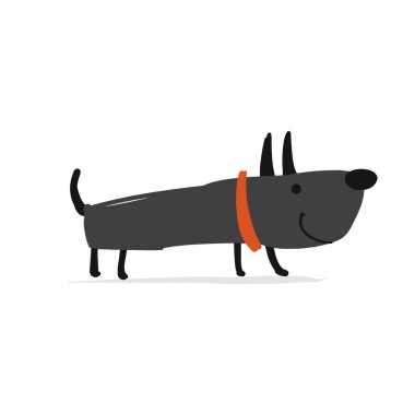 Komik köpek, tasarımınız için kroki