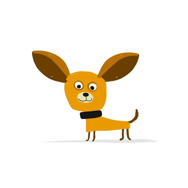 Komik küçük köpek, tasarımınız için kroki — Stok Vektör