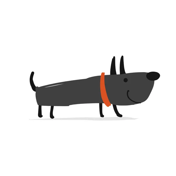 Divertido perro, boceto para su diseño — Vector de stock