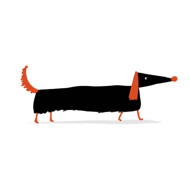 Sevimli köpek, tasarımınız için kroki