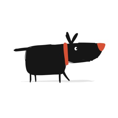 Komik köpek, tasarımınız için kroki
