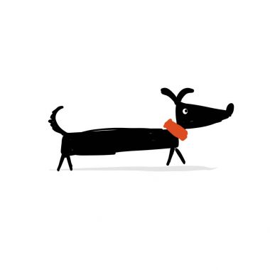 Sevimli köpek, tasarımınız için kroki