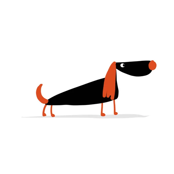 Cão dachshund bonito, esboço para o seu projeto —  Vetores de Stock