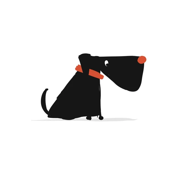 Divertido perro, boceto para su diseño — Vector de stock