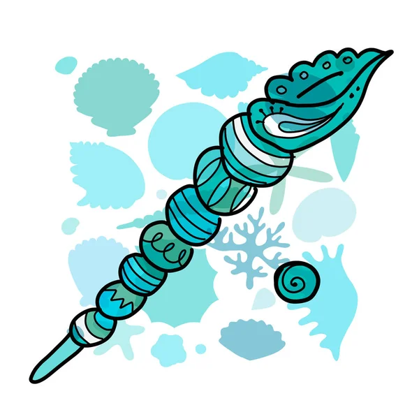 Fondo marino, concha marina adornada para su diseño — Archivo Imágenes Vectoriales