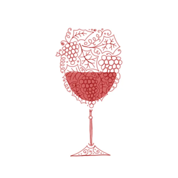 Wineglass, sketch for your design — Stock Vector