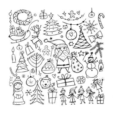 Tasarımınız için Noel set, kroki