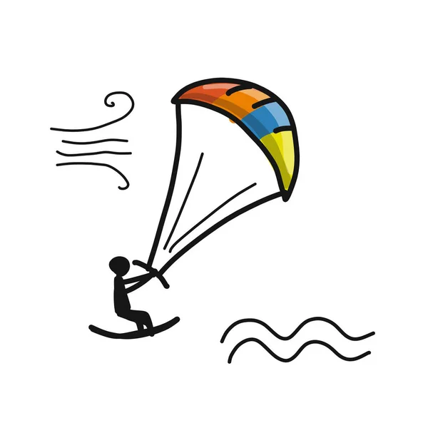 Kiteboarding, schets voor uw ontwerp — Stockvector