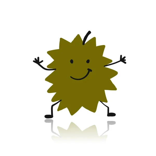 Durian, carácter divertido para su diseño — Vector de stock