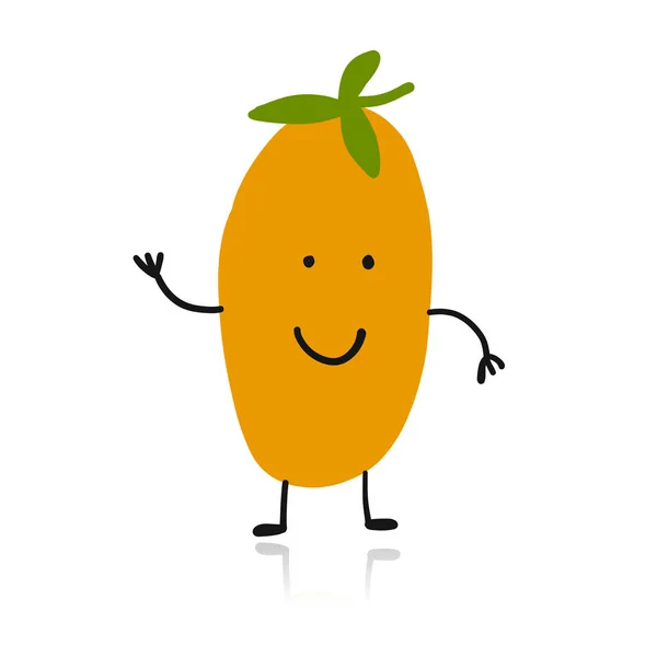 Mango, tasarımınız için sevimli karakter — Stok Vektör