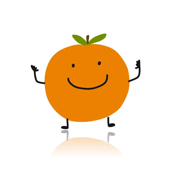 Tasarımınız için turuncu, sevimli karakter — Stok Vektör