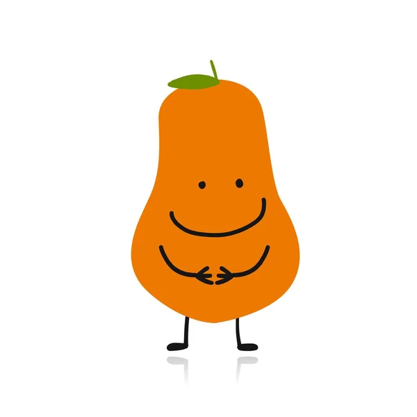 Papaya, lindo personaje para tu diseño — Archivo Imágenes Vectoriales