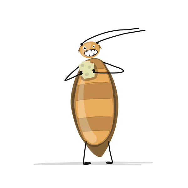 Funny cucaracha para su diseño — Vector de stock