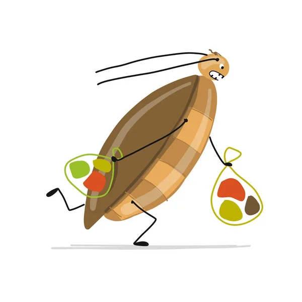 Funny cucaracha para su diseño — Vector de stock