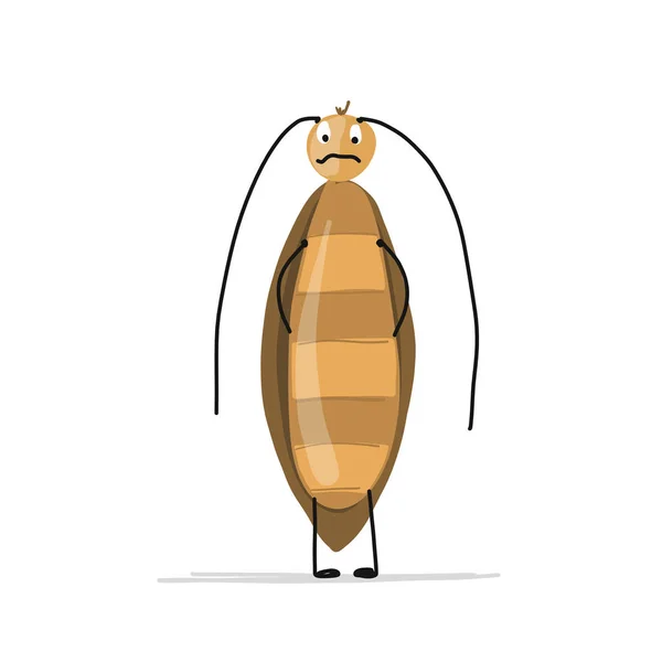 Funny cockroach for your design — Stock Vector