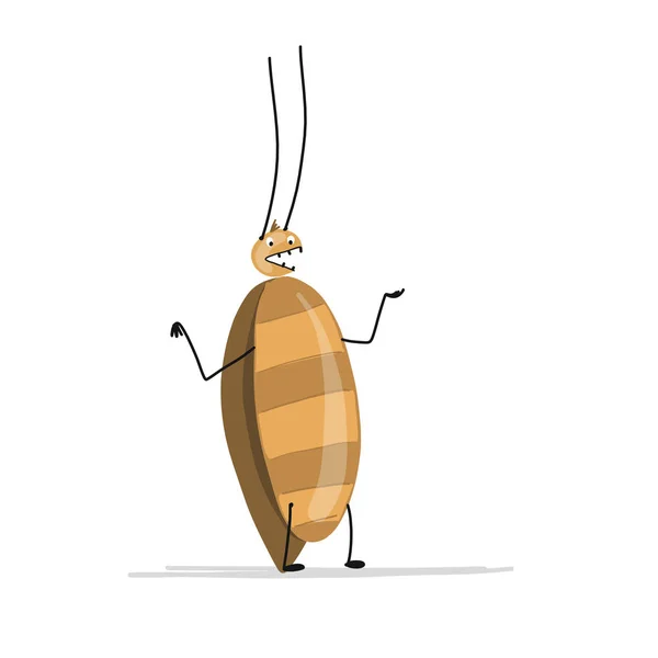 Funny cockroach for your design — Stock Vector