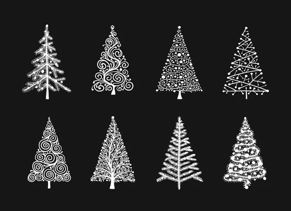 Christmas tree, collection for your design — Stock Vector