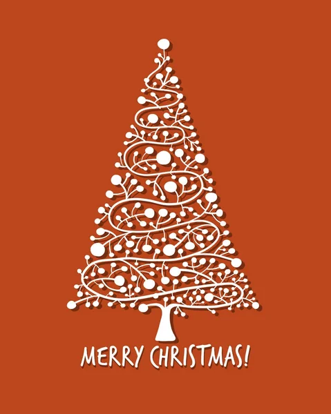 Weihnachtsbaum, Grußkarte für Ihr Design — Stockvektor