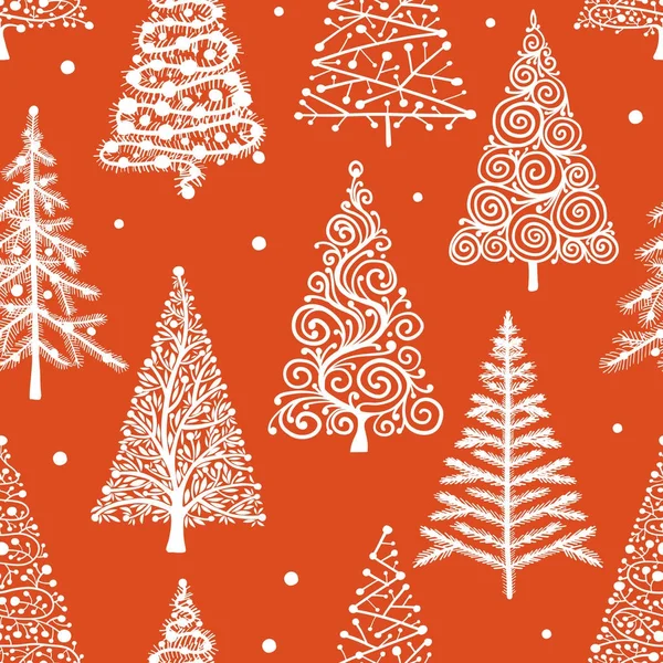 圣诞树上，为您设计的无缝模式 — 图库矢量图片