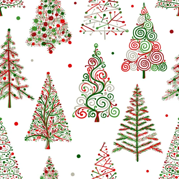 Weihnachtsbäume, nahtloses Muster für Ihr Design — Stockvektor