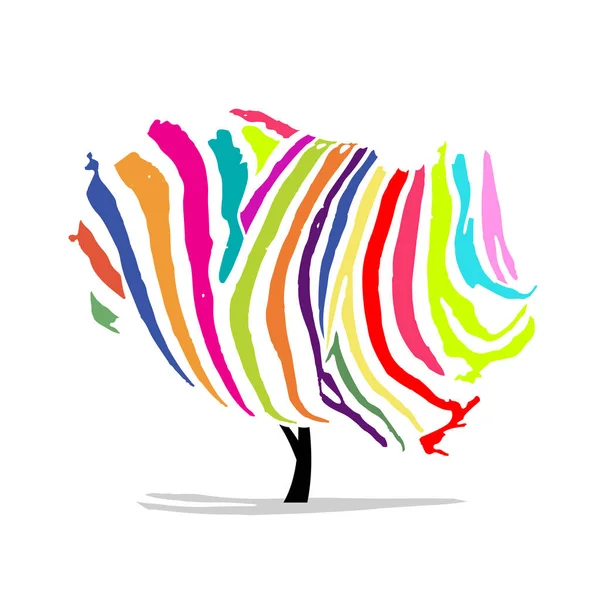 Sanat ağacı, renkli zebra tasarımınız için — Stok Vektör