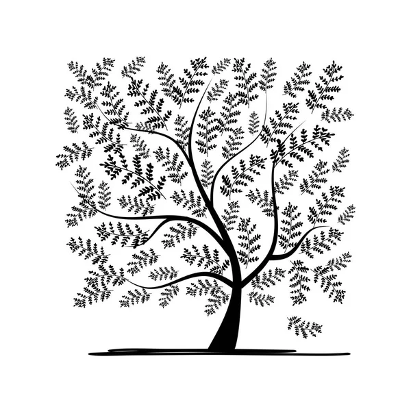 Cuadrado de árbol de arte para su diseño — Vector de stock