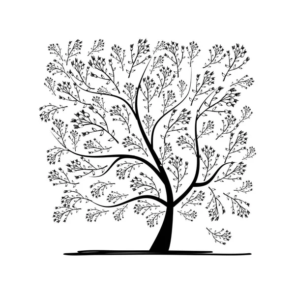 Art-trädet kvadrat för din design — Stock vektor
