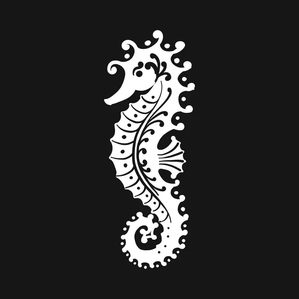 Silueta de caballito de mar, boceto para su diseño — Archivo Imágenes Vectoriales